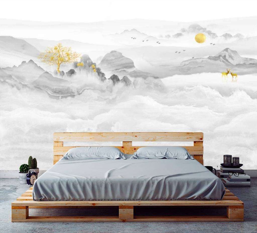 Фотообои в интерьере золотое дерево  15-671 фото