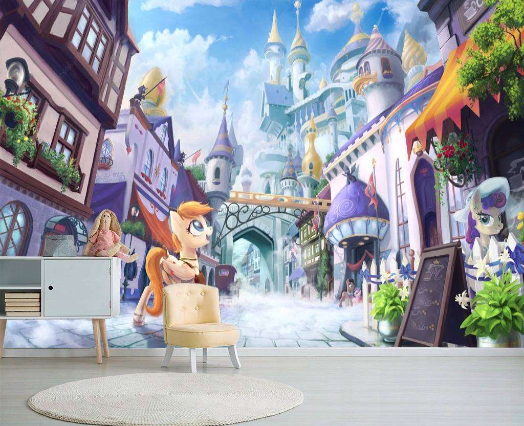 Фотообои в интерьере пони в городе  12-610 фото