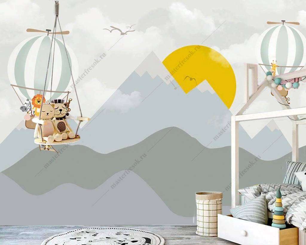 Фотообои в интерьере серые горы  14-190 фото