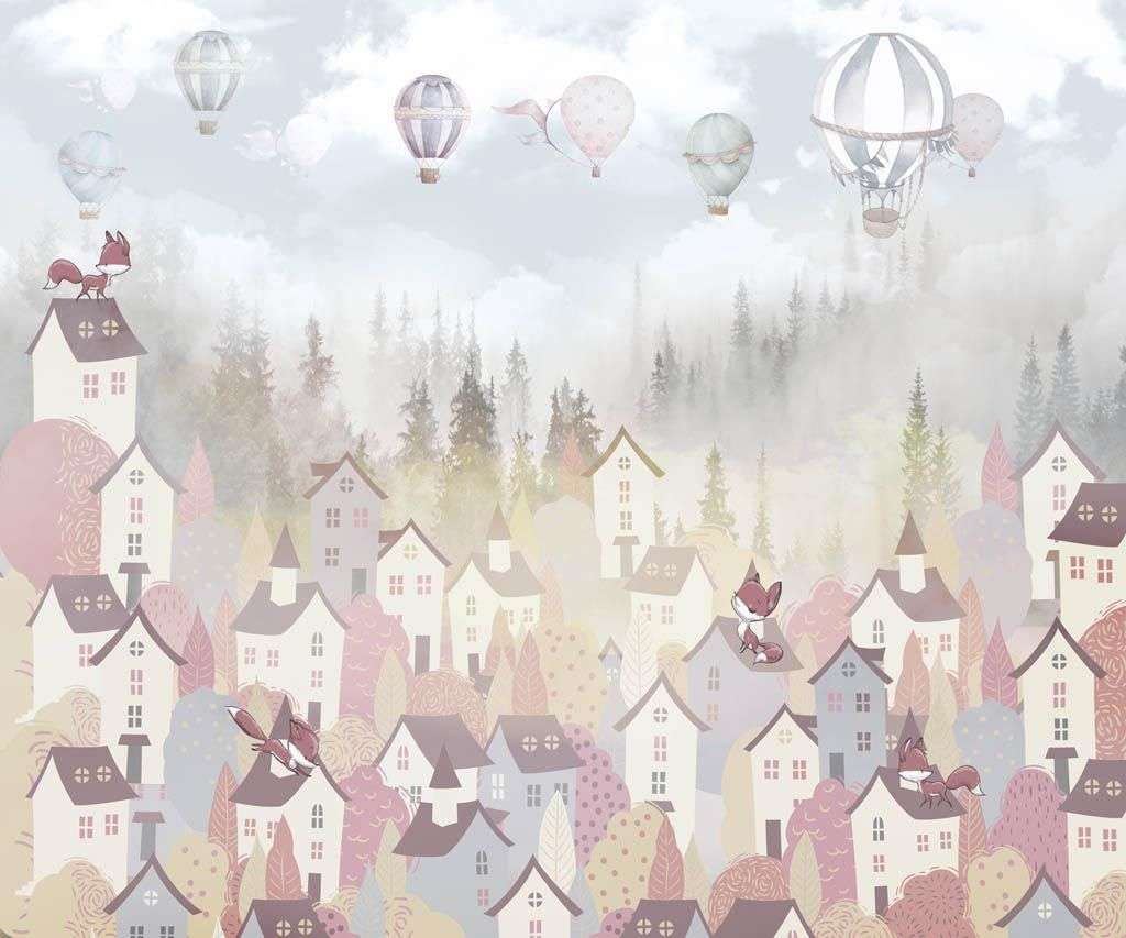 Фотообои в интерьере сказочный городок  14-151 фото