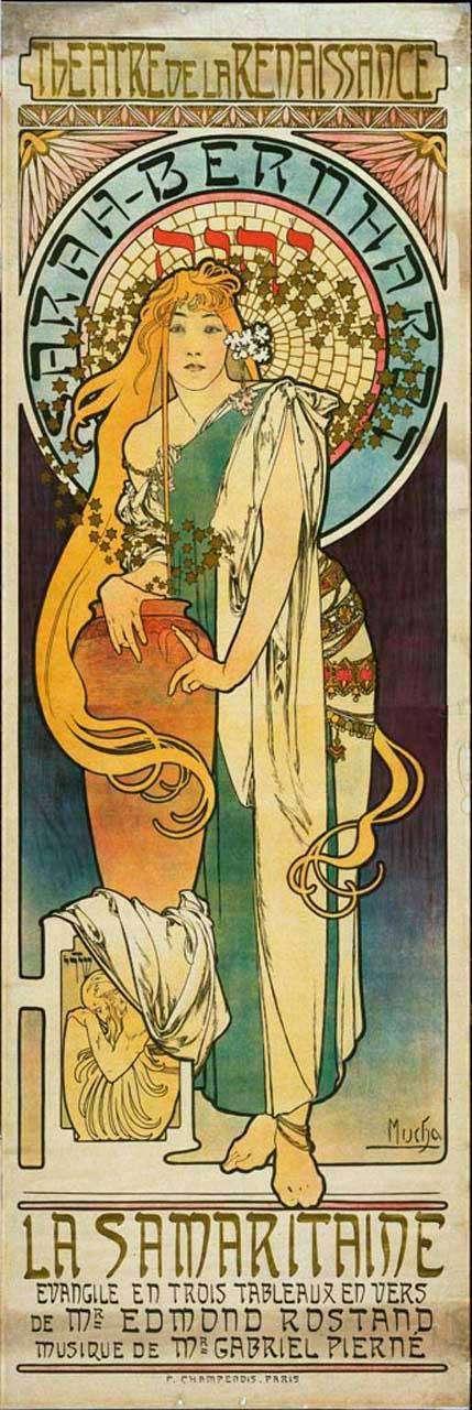 Фотообои в интерьере альфонс мариа муха - самаритянка  8-237 фото