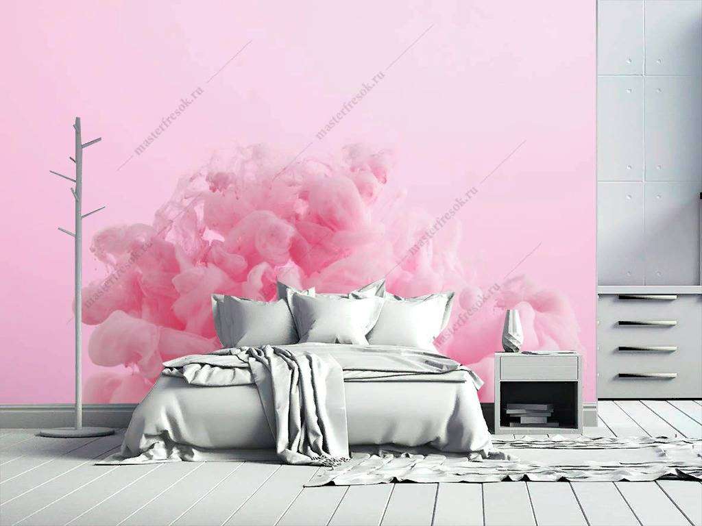 Фотообои в интерьере розовые облака  9-1146 фото