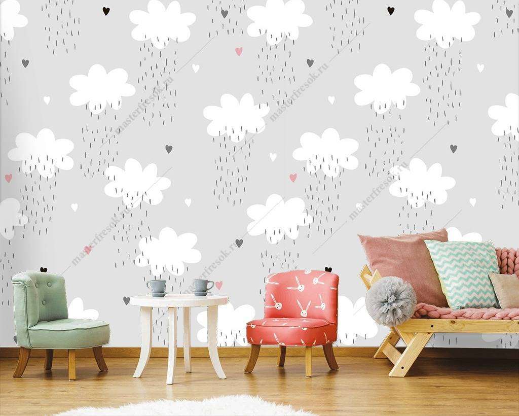 Фотообои Бесшовные обои на стену:  Облака на сером. Артикул: 12-759  