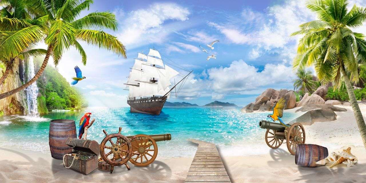 Фотообои в интерьере остров сокровищ  13-539 фото