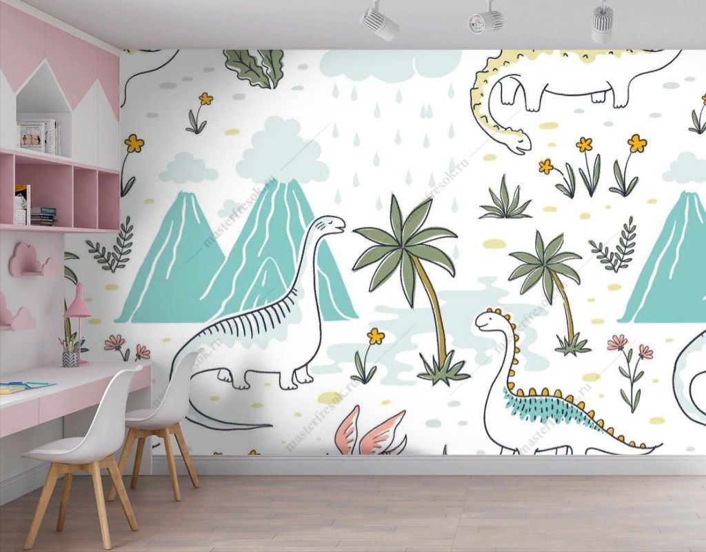 Фотообои Динозавры под дождём  14-521