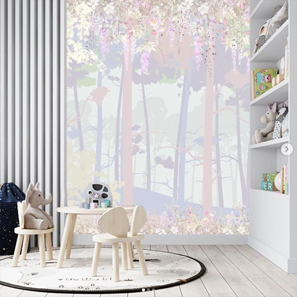 Фотообои Лес розовый детский    14-781