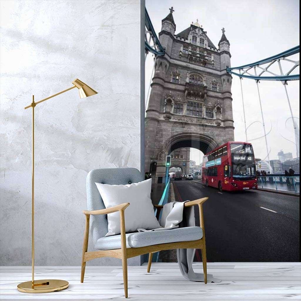 Фотообои Красный автобус на тауэрском мосту  9-560