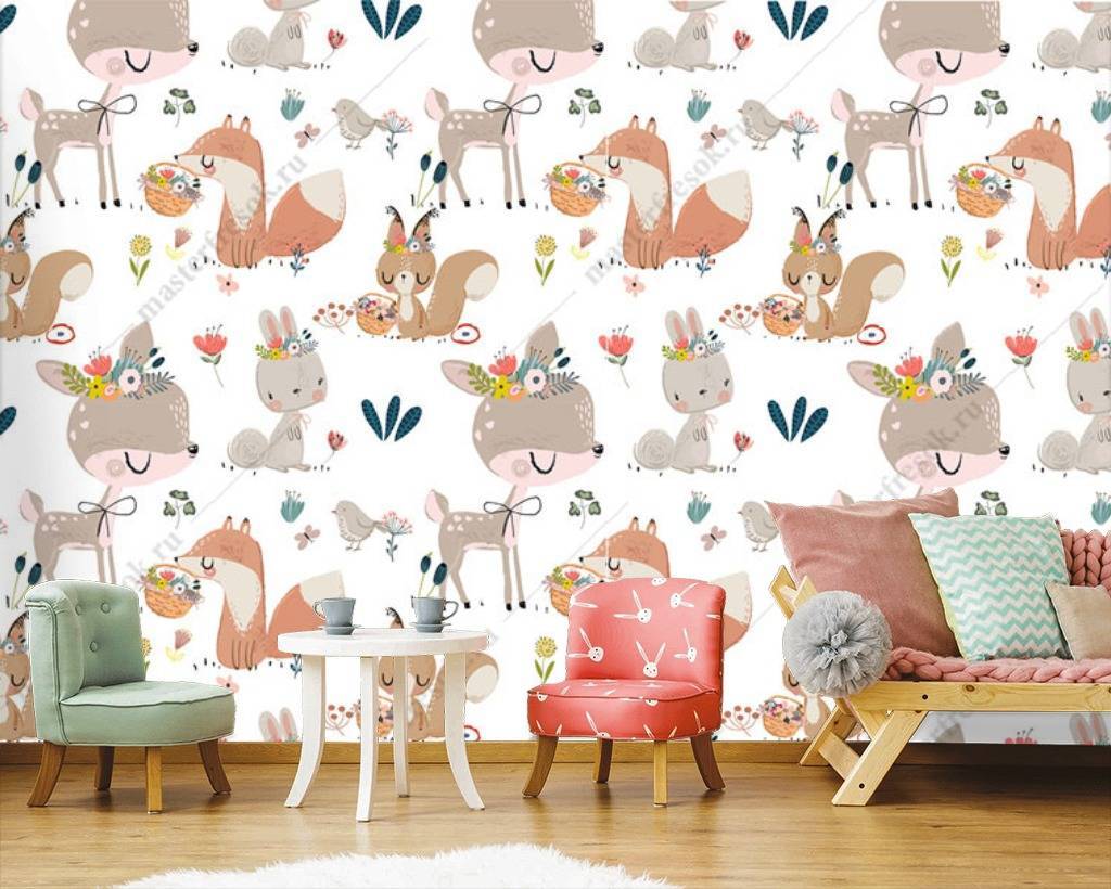 Фотообои Лисичка с оленем  12-667