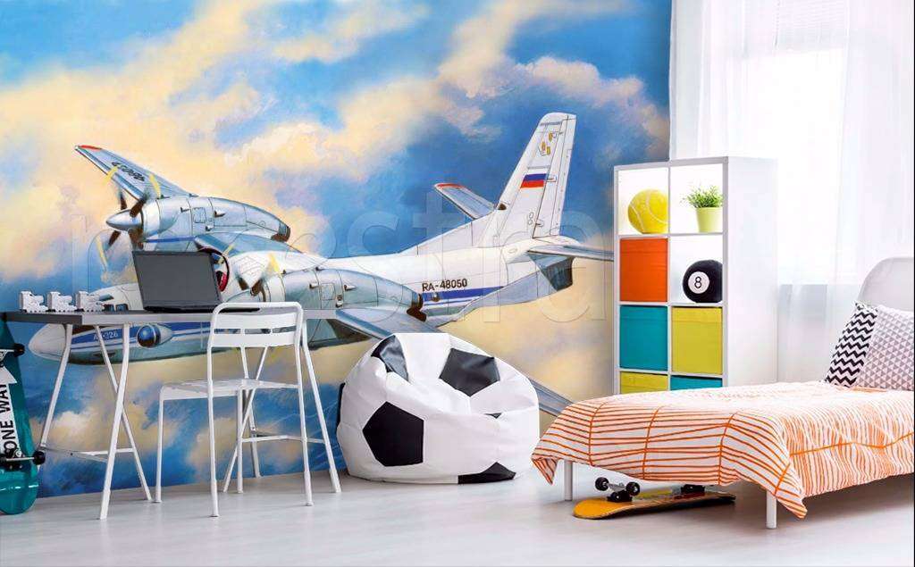 Фотообои в интерьере пассажирский самолет  4-388 фото