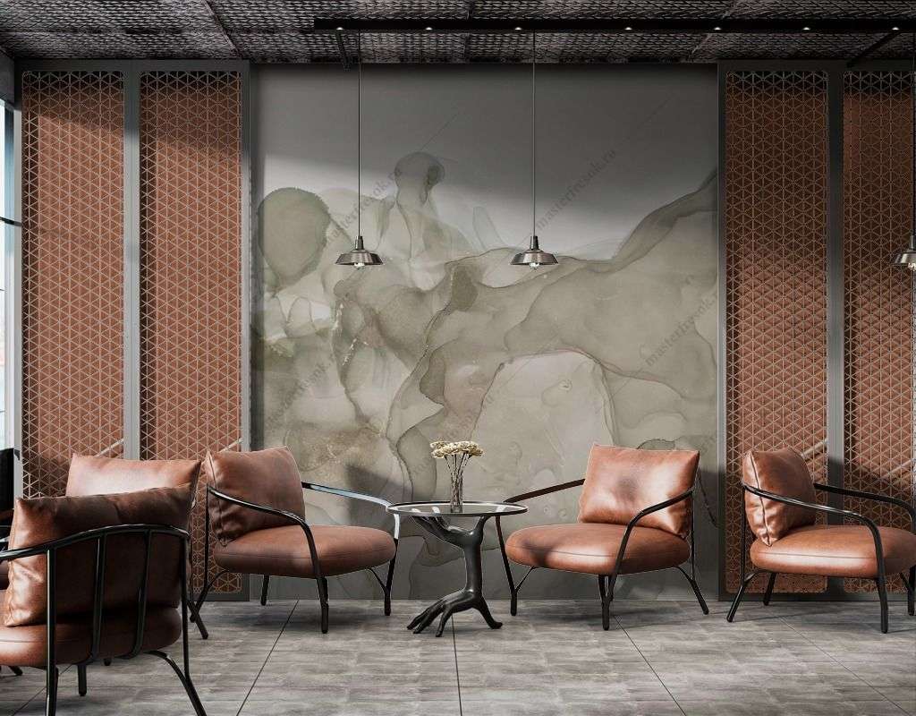 Фотообои в интерьере рисунок чернилами  9-1567 фото