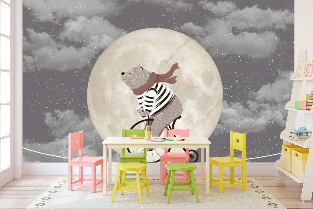 Фотообои Медвежонок на велосипеде  14-212