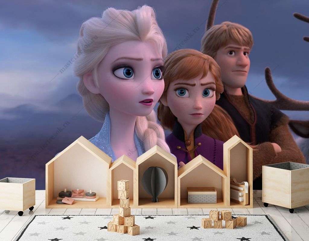 Фотообои в интерьере герои мультфильма холодное сердце  12-1364 фото