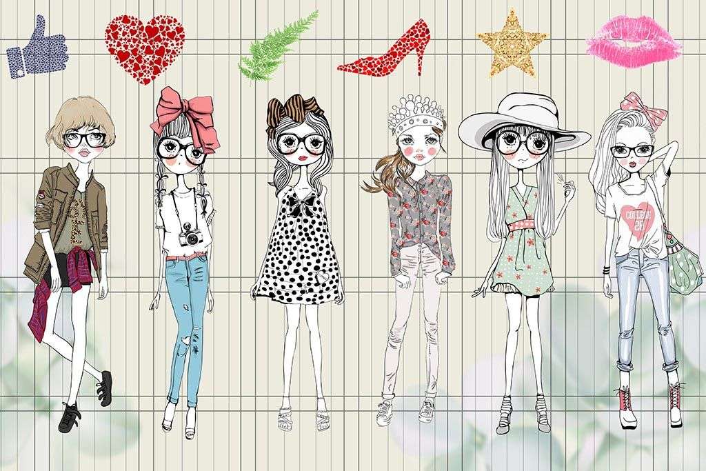 Фотообои в интерьере девочки в мультяшном стиле  12-1292 фото