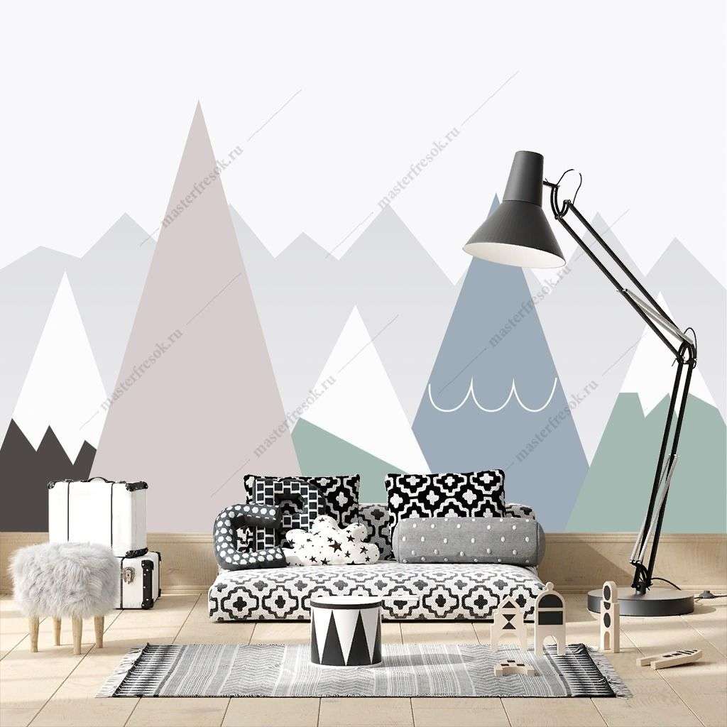 Фотообои в интерьере снежные горы  14-640 фото