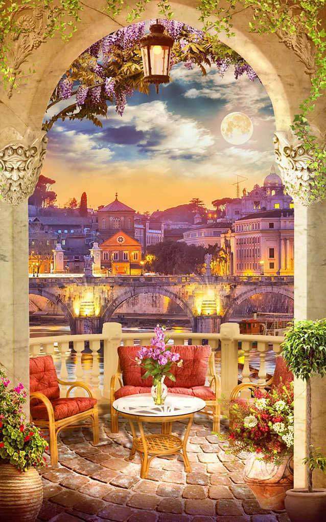 Фотообои в интерьере балкон уютный  17-0003 фото