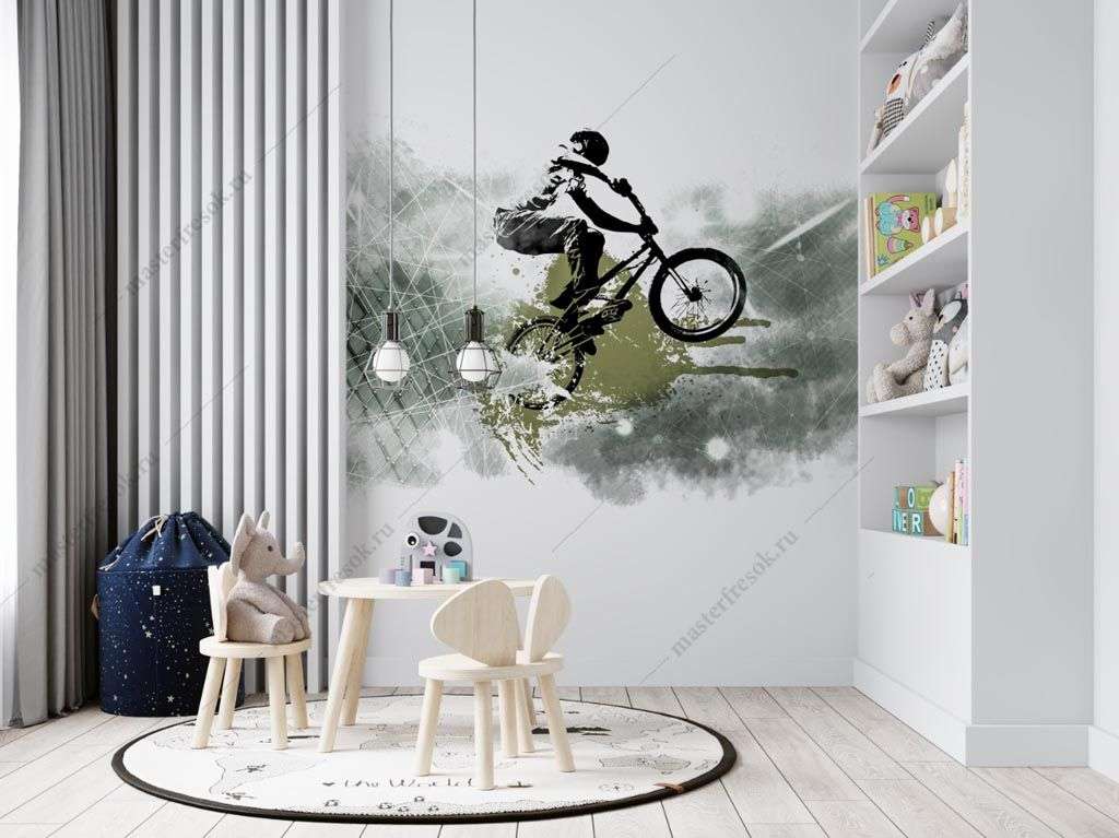 Фотообои в интерьере горный велосипед  12-1408 фото