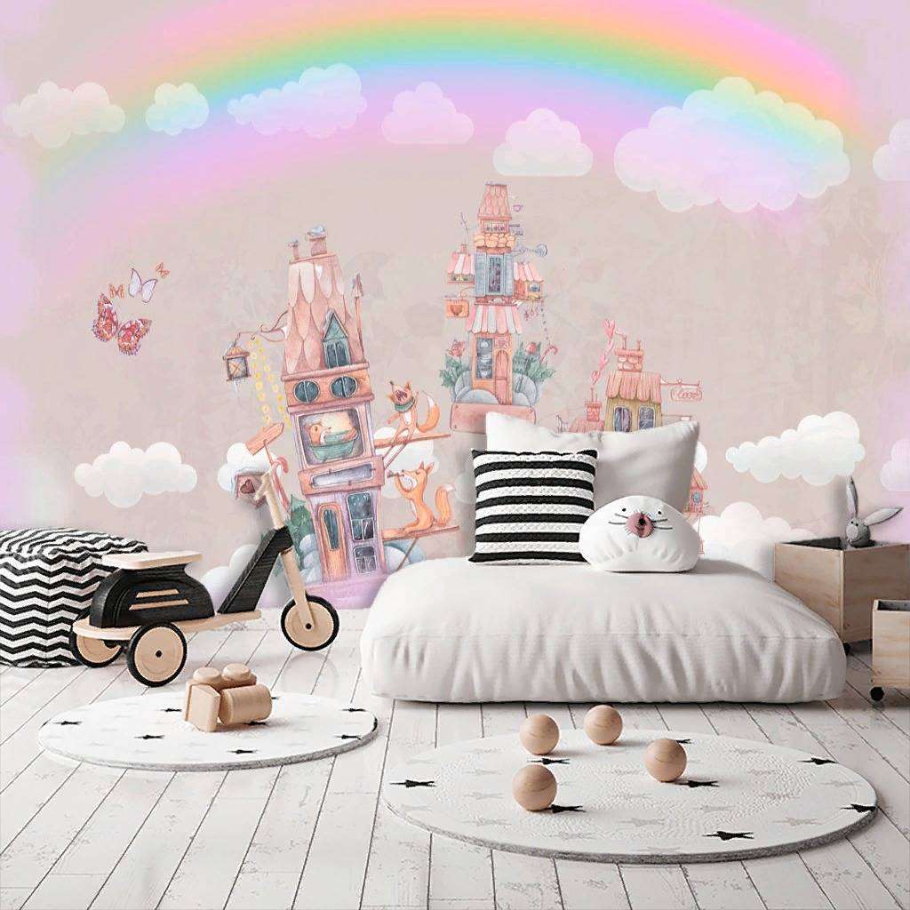 Фотообои в интерьере дэниела мерриам - сказочный мир замков  13-066 фото