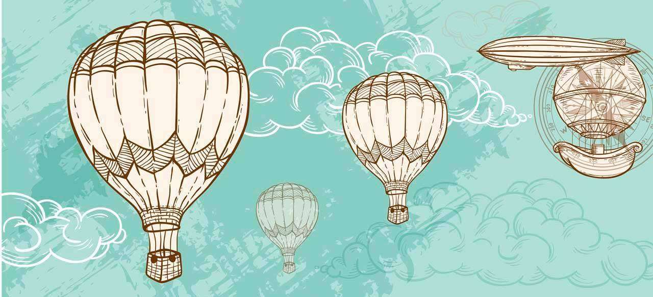 Фотообои в интерьере воздушные шары и дирижабли  12-429 фото