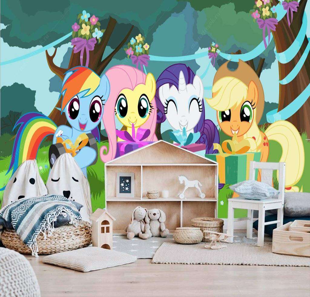 Фотообои в интерьере пони в лесу  12-609 фото