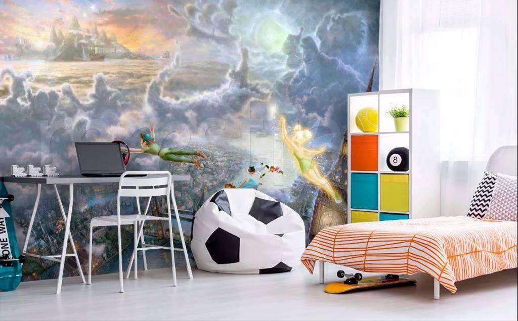 Фотообои в интерьере сказочный мир питера пена  4-422 фото