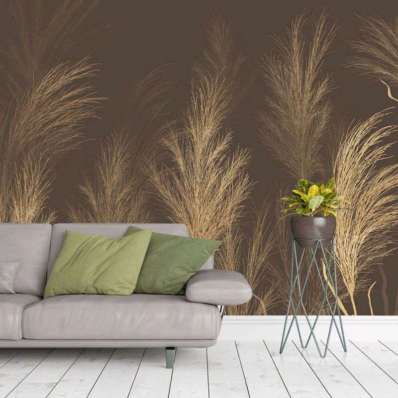 Фотообои в интерьере веточки пушистые светлые  9-1997 фото