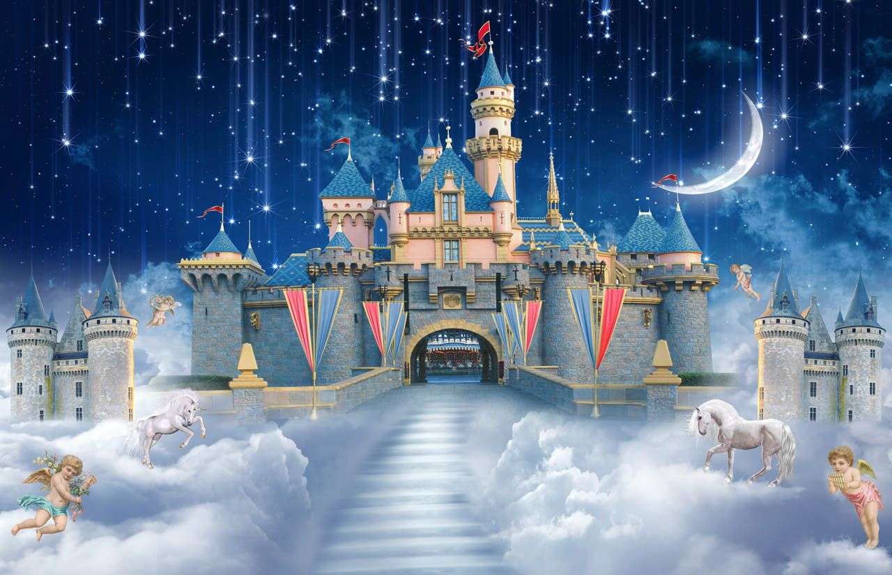 Фотообои в интерьере замок в облаках  19-0156 фото