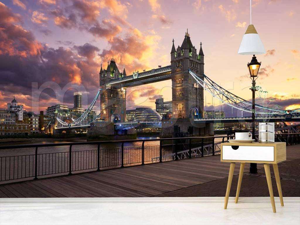 Фотообои в интерьере вечерняя набережная лондона  9-538 фото