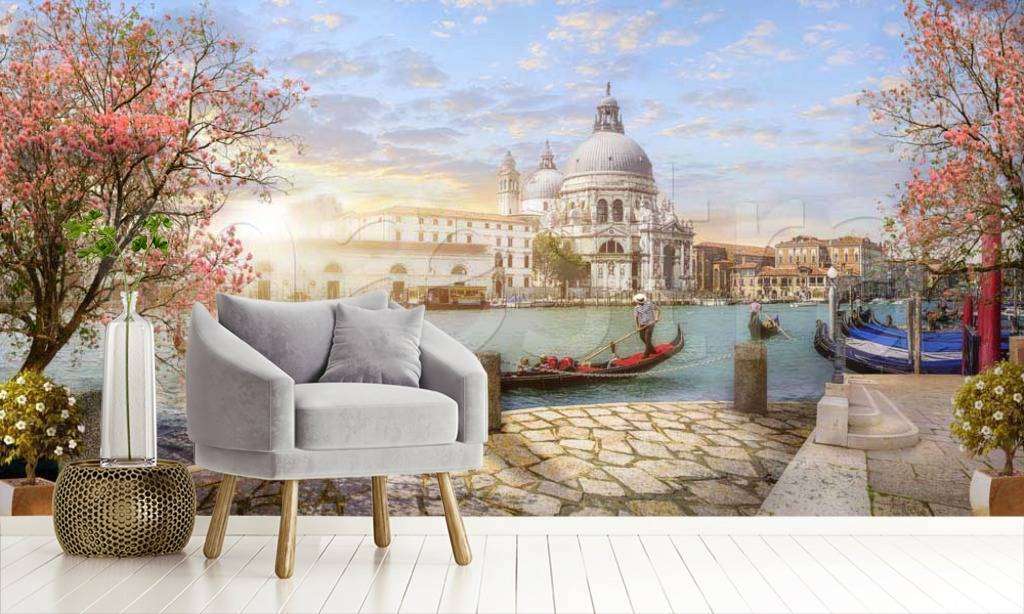 Фотообои Бесшовные обои на стену:  Закат в Венеции. Артикул: 7-222  