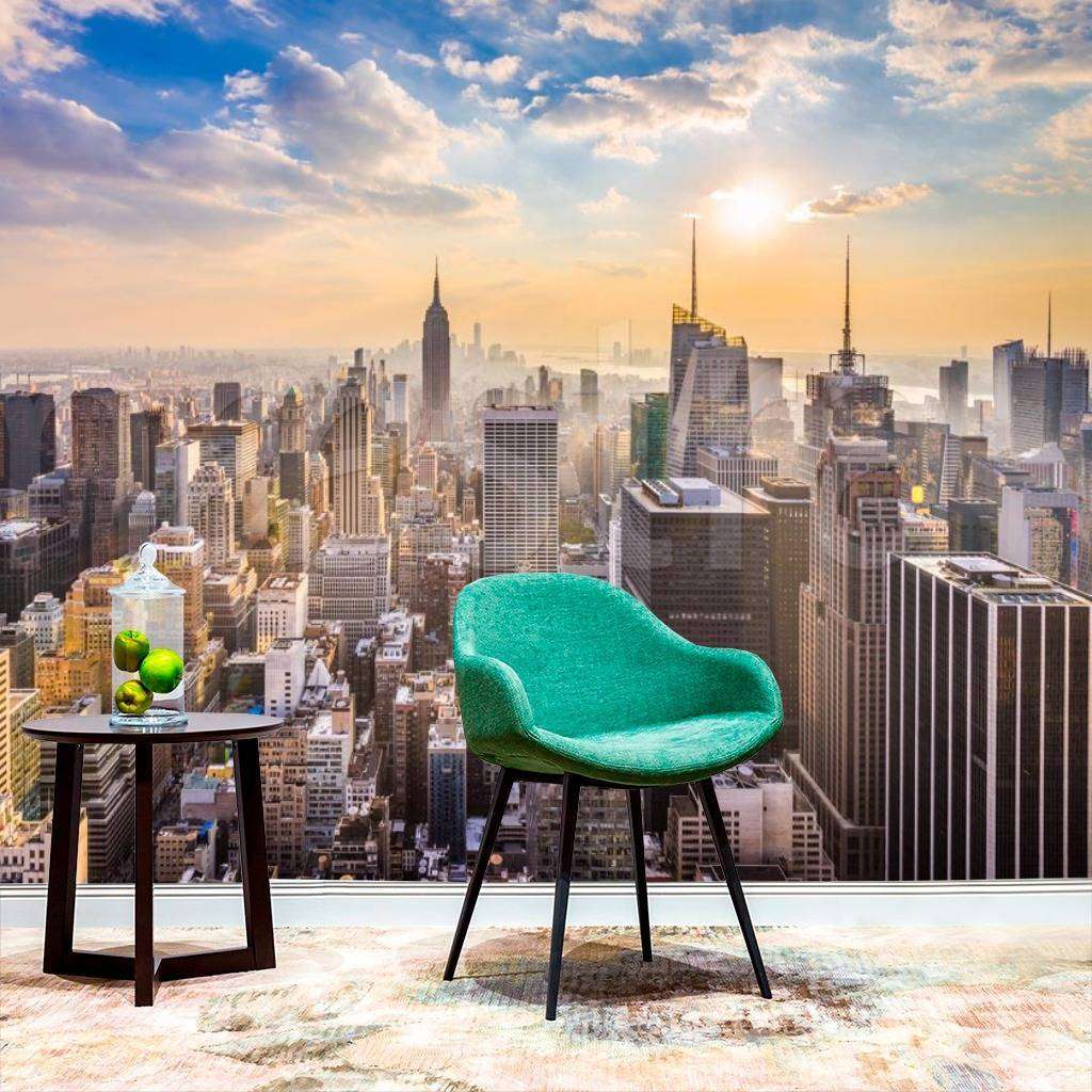 Фотообои Восходящие солнце над Нью Йорком  9-847