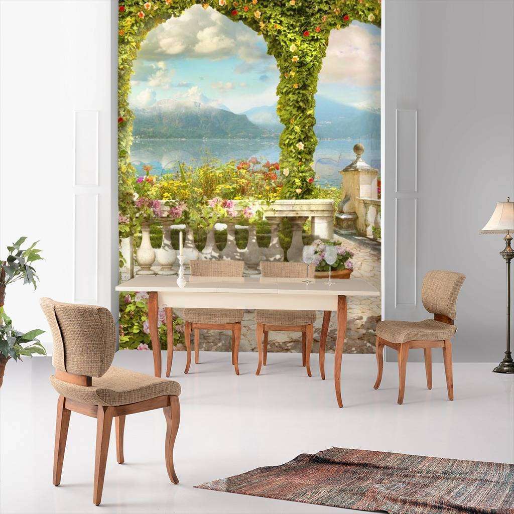 Фотообои в интерьере цветочная арка  5-074 фото