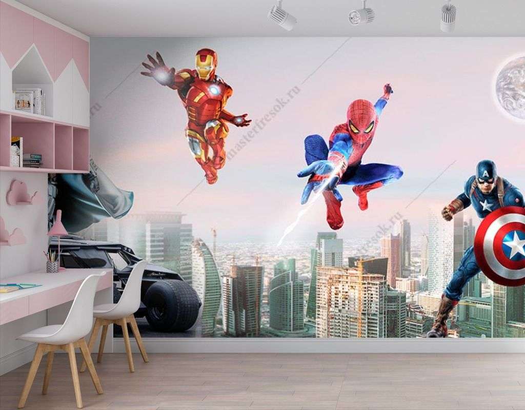 Фотообои в интерьере супер герои  14-454 фото