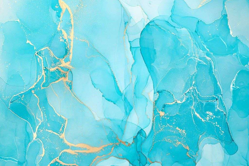 Фотообои в интерьере чернила голубые  9-1781 фото