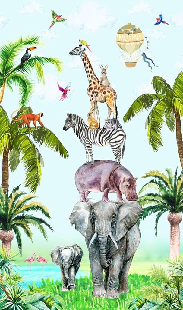 Фотообои в интерьере пирамида из животных  12-927 фото