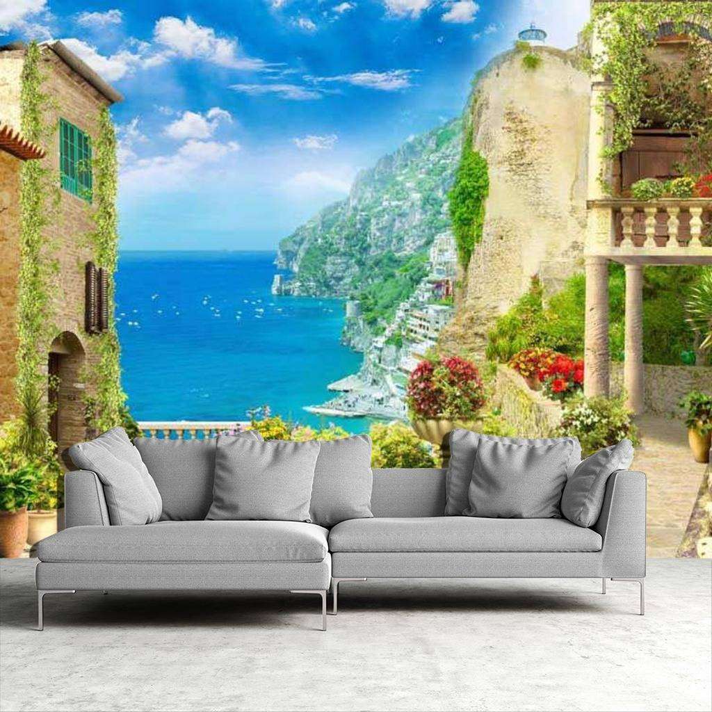 Фотообои в интерьере вид на море  17-0006 фото