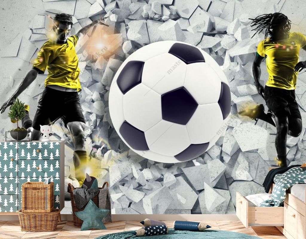 Фотообои в интерьере футболисты  14-516 фото