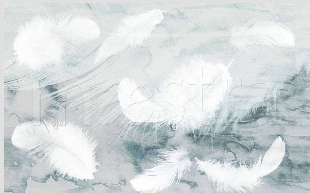 Фотообои в интерьере перо на абстрактном фоне  15-502 фото