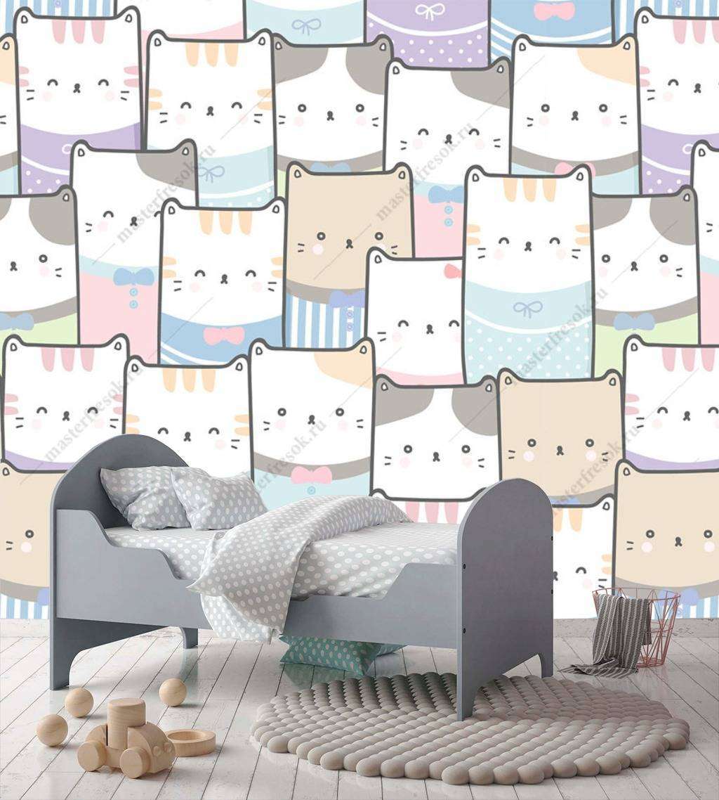 Фотообои в интерьере котики фон  12-755 фото
