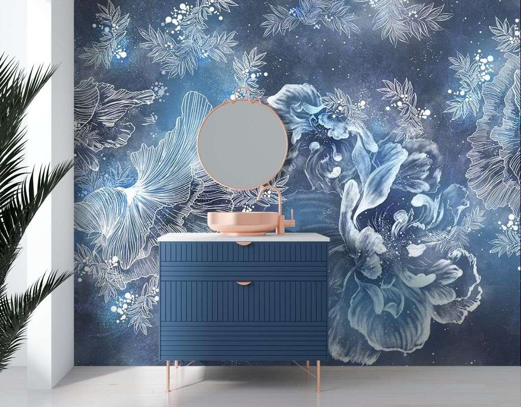 Фотообои в интерьере зимние узоры  9-1631 фото