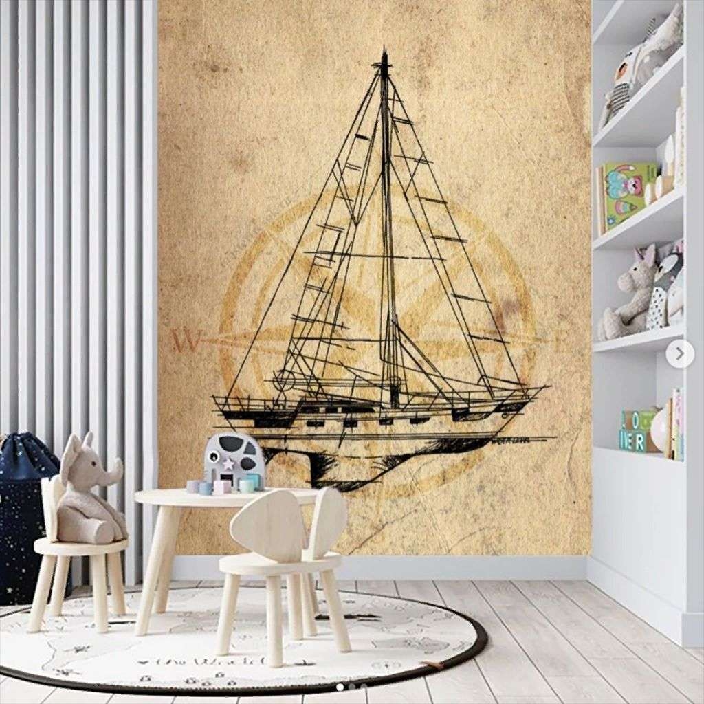 Фотообои в интерьере яхта винтаж   14-746 фото