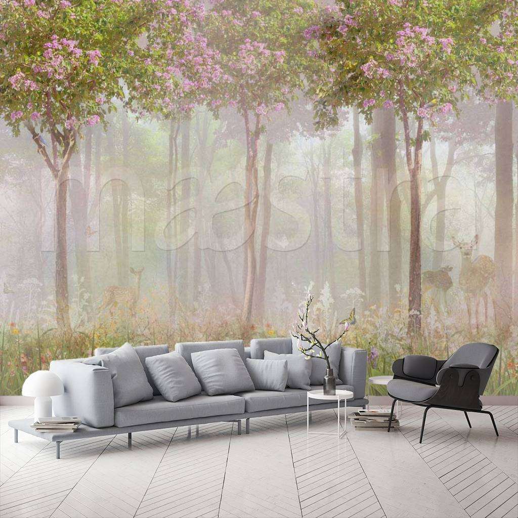 Фотообои Бесшовные обои на стену:  Таинственный лес. Артикул: 7-339  