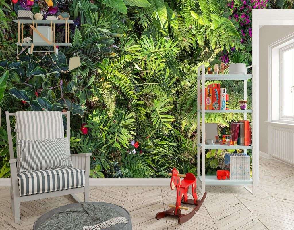 Фотообои в интерьере густой лес  9-1614 фото