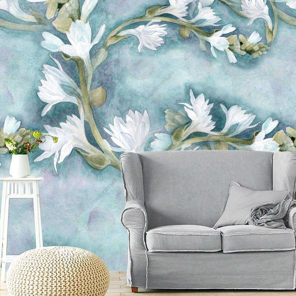 Фотообои в интерьере небесная магнолия  9-1184 фото