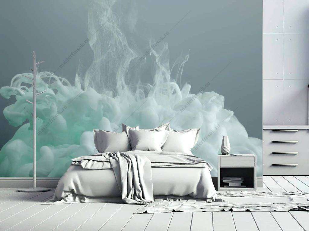 Фотообои в интерьере бирюзовые краски  9-1148 фото