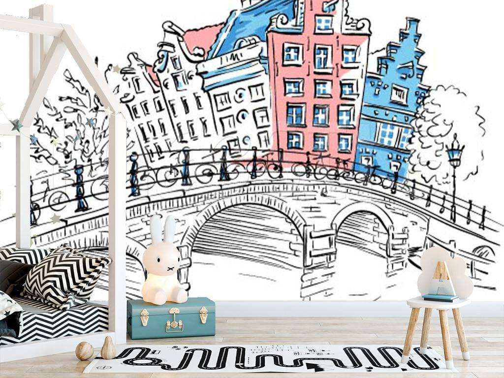 Фотообои в интерьере город граффити  12-493 фото