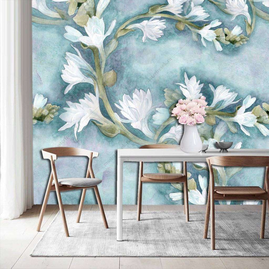 Фотообои в интерьере небесная магнолия  9-1184 фото