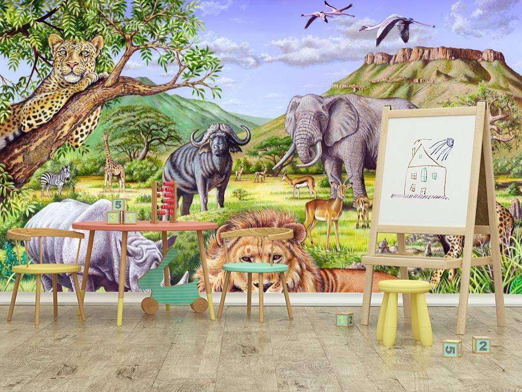 Фотообои в интерьере дикие животные  8-312 фото