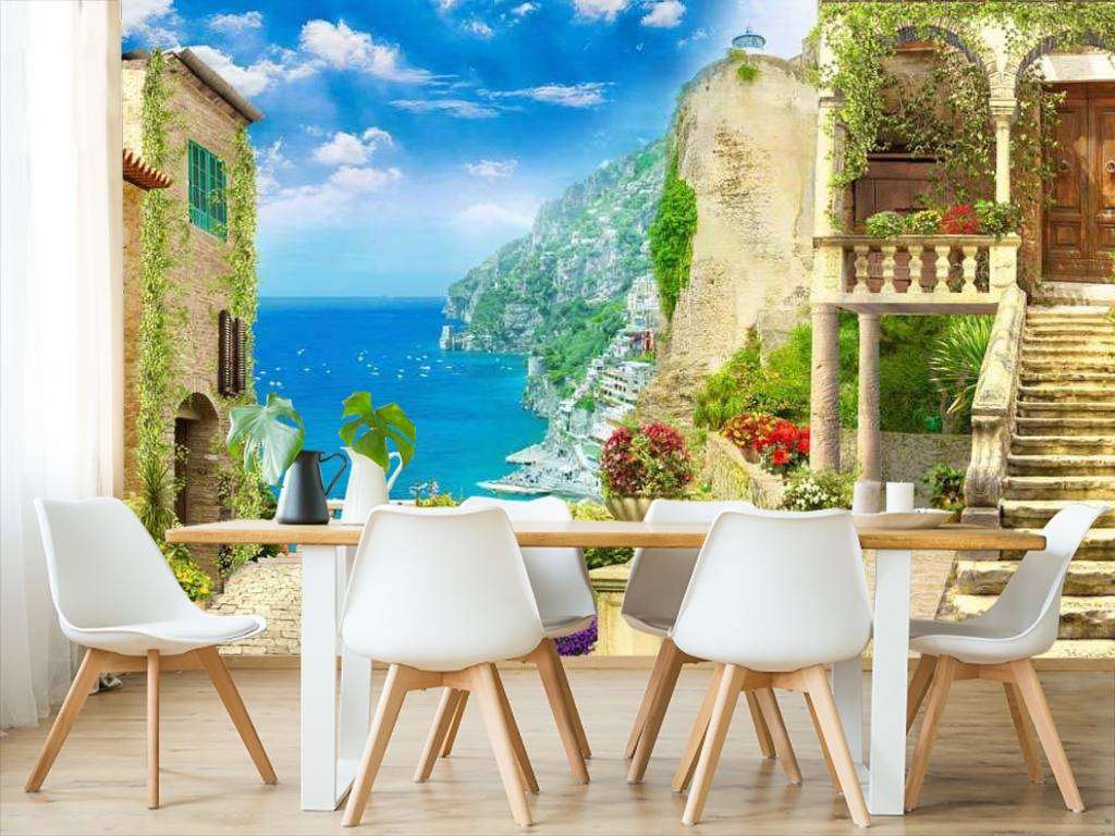 Фотообои в интерьере вид на море  17-0006 фото