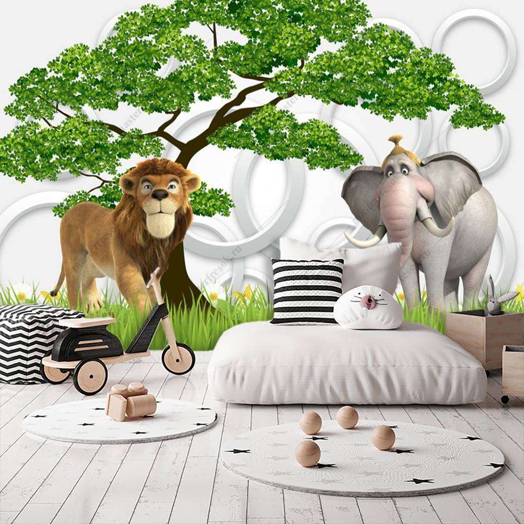 Фотообои в интерьере животные мадагаскара  12-952 фото