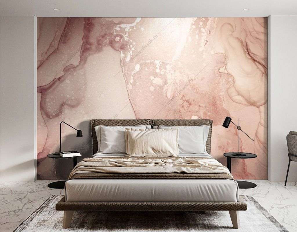 Фотообои в интерьере бежевые разводы фон  9-1556 фото