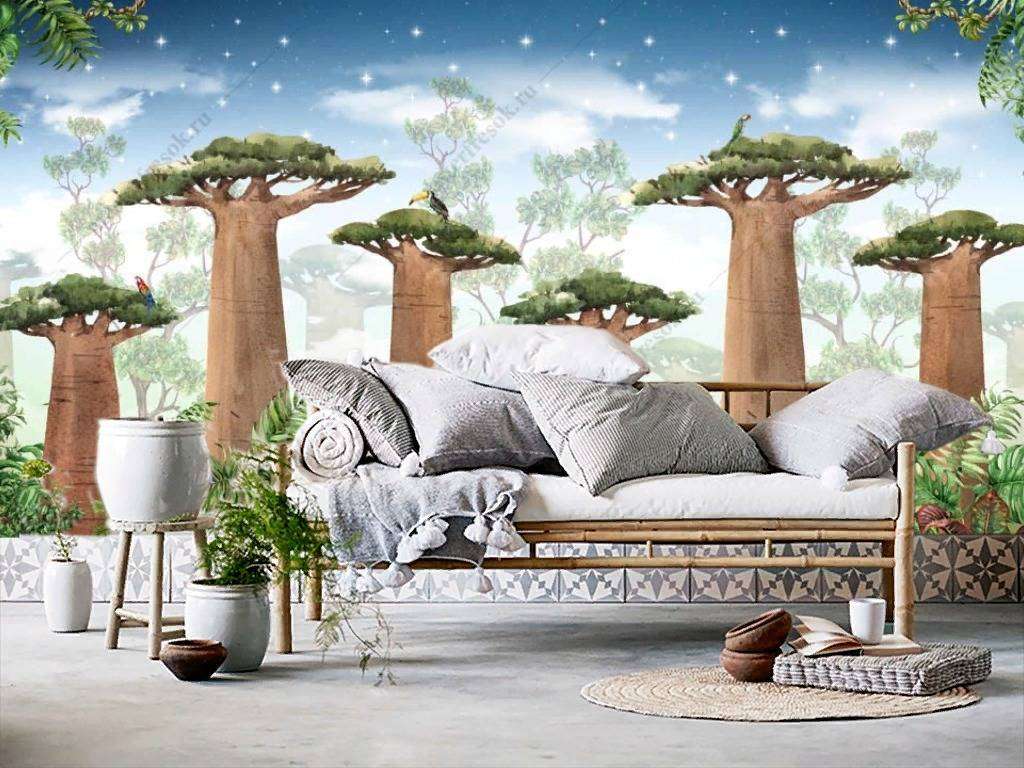 Фотообои в интерьере большие секвойи  14-149 фото